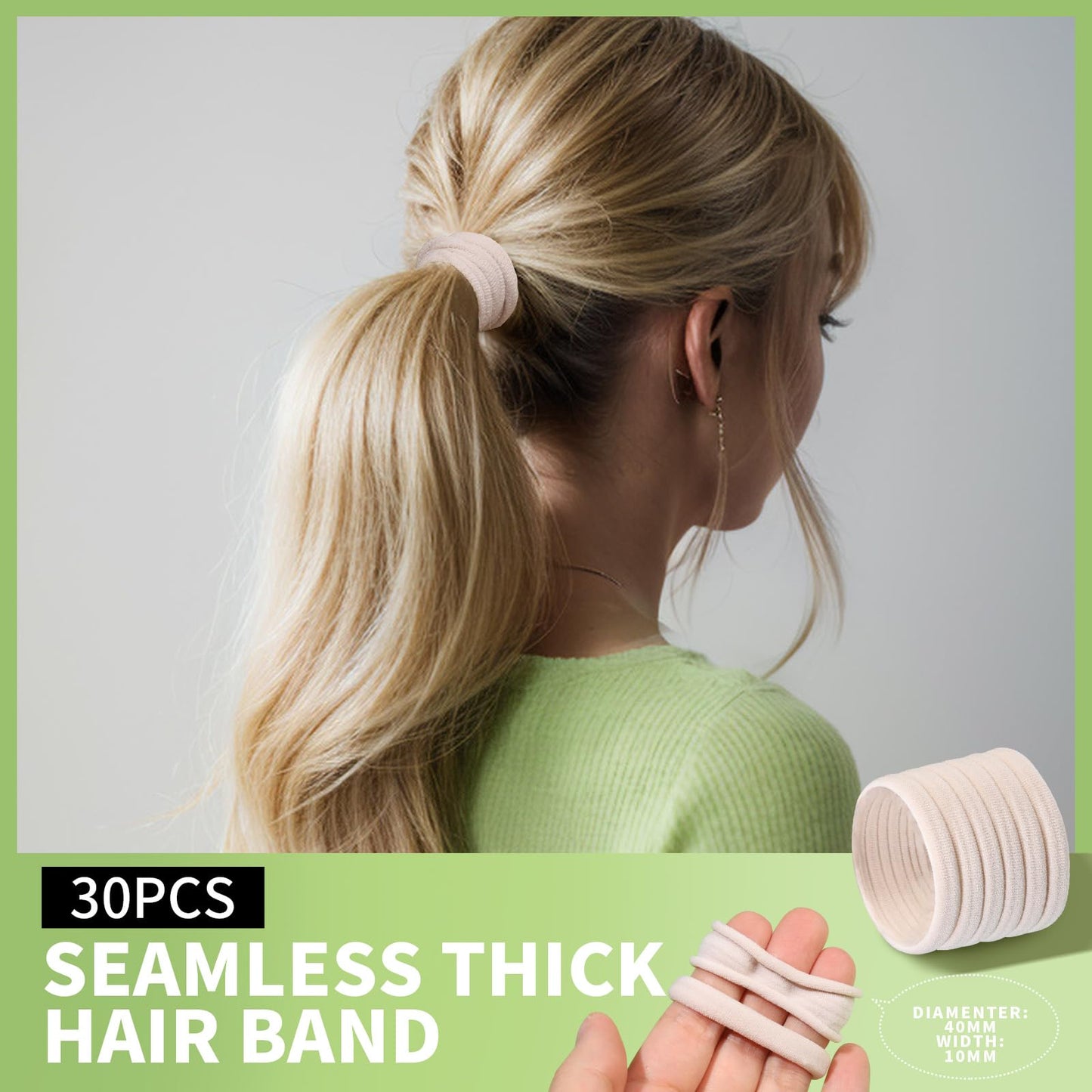 Teenitor Hair Accessories Kit for Woman & Girls: 500pcs Elastic Hair Bands; 30pcs Ponytail Holders, Black Seamless Thick Hair Bands; 40pcs Bobby Pins, Clear & More