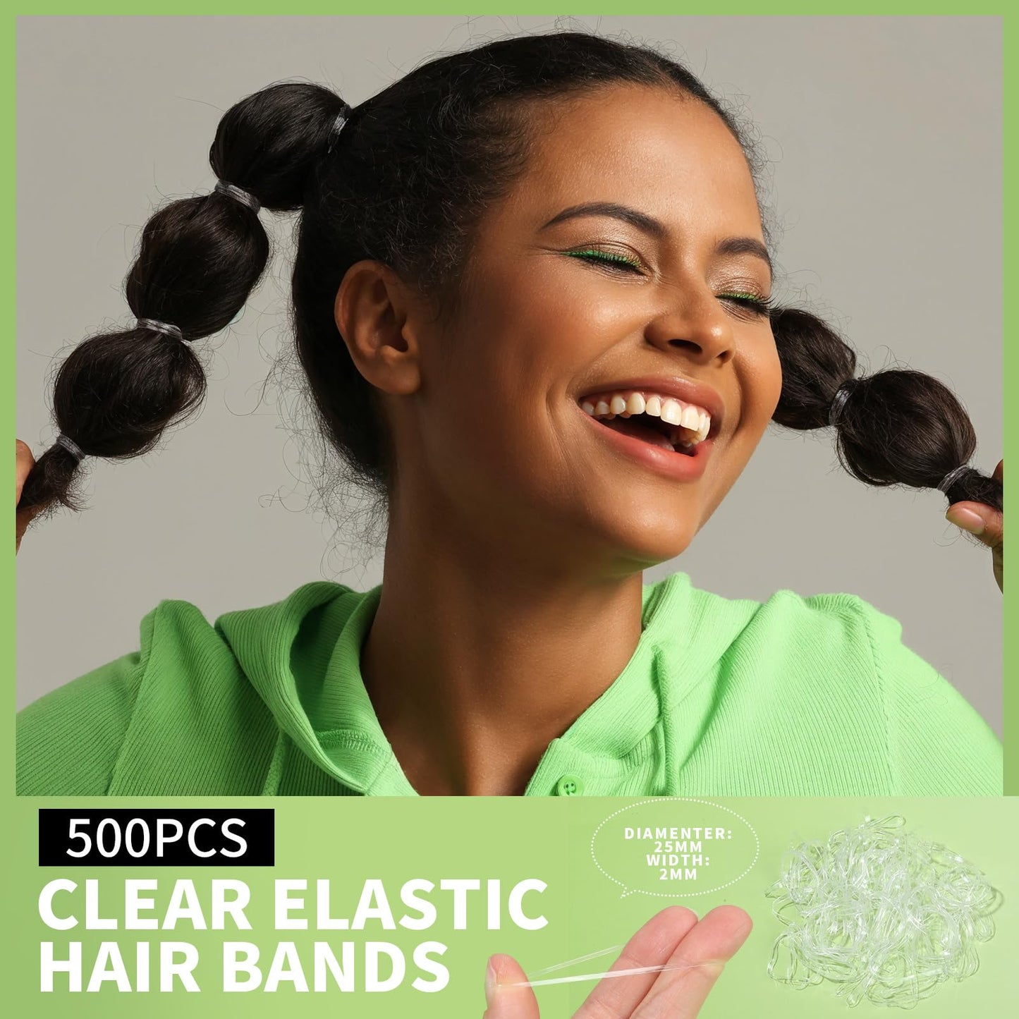 Teenitor Hair Accessories Kit for Woman & Girls: 500pcs Elastic Hair Bands; 30pcs Ponytail Holders, Black Seamless Thick Hair Bands; 40pcs Bobby Pins, Clear & More