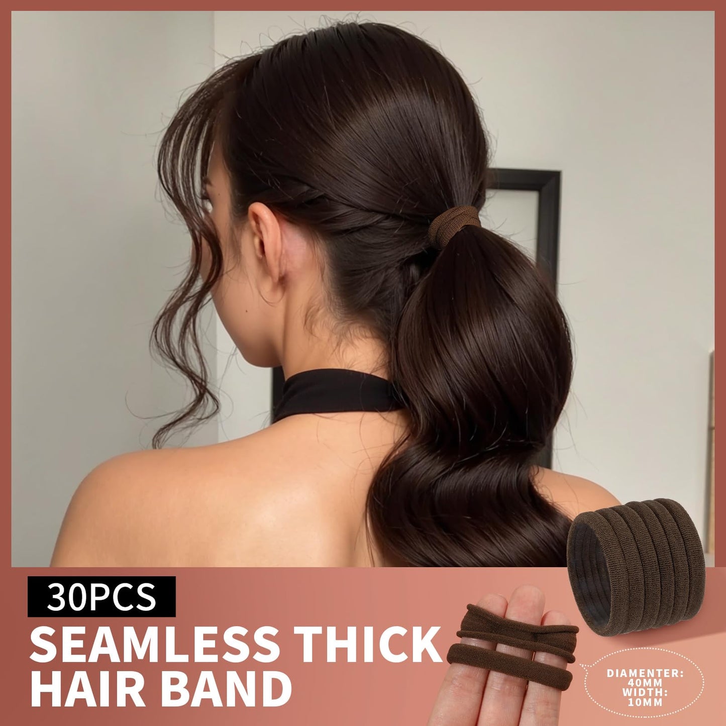 Teenitor Hair Accessories Kit for Woman & Girls: 500pcs Elastic Hair Bands; 30pcs Ponytail Holders, Black Seamless Thick Hair Bands; 40pcs Bobby Pins, Clear & More