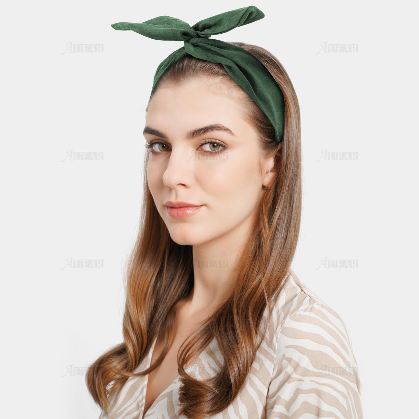 AUEAR, 9 Pack Solid Color Twist Bow Headband Wired Hair Tie Wire Headbands Rabbit Ear Head Wraps for Women Girls Accessories