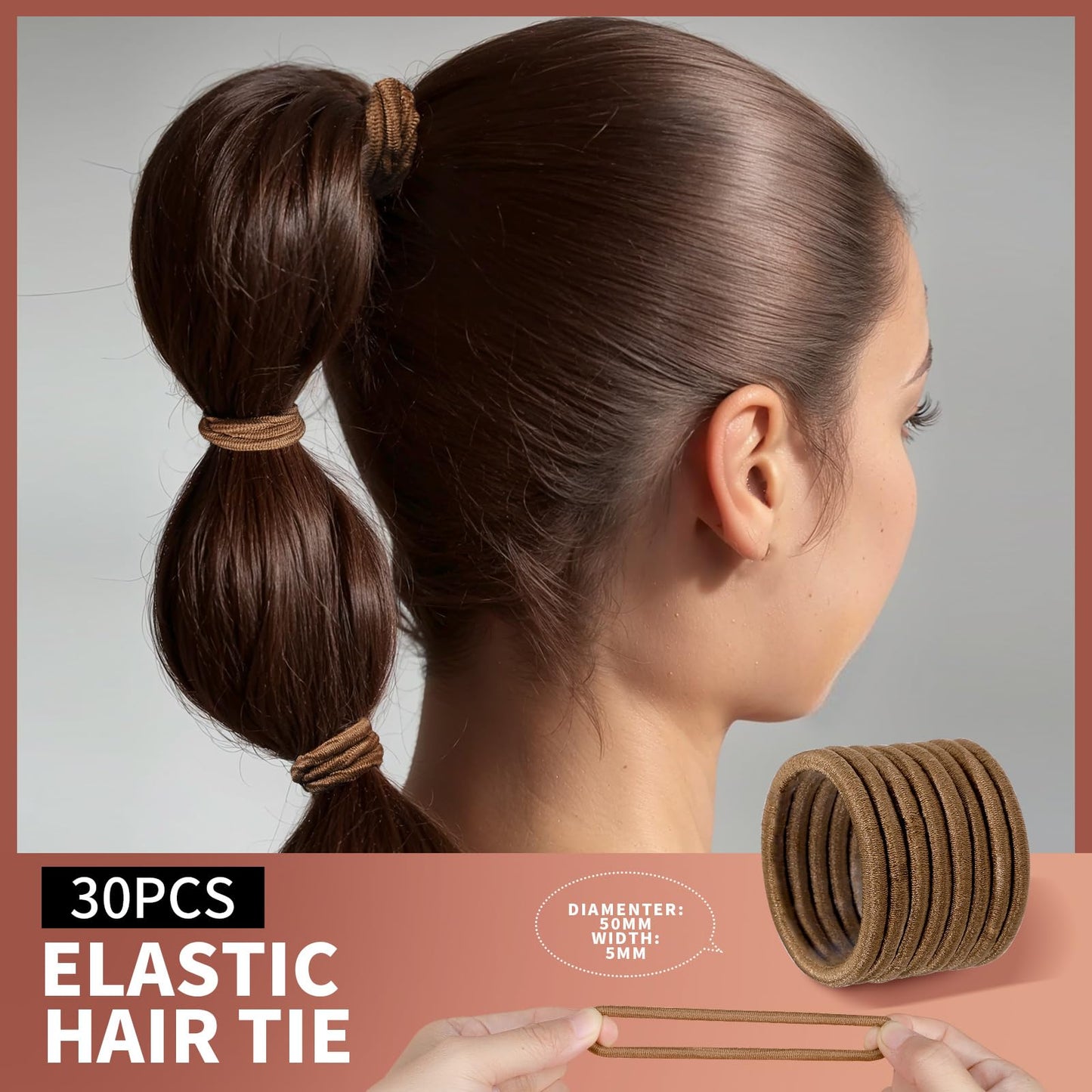 Teenitor Hair Accessories Kit for Woman & Girls: 500pcs Elastic Hair Bands; 30pcs Ponytail Holders, Black Seamless Thick Hair Bands; 40pcs Bobby Pins, Clear & More
