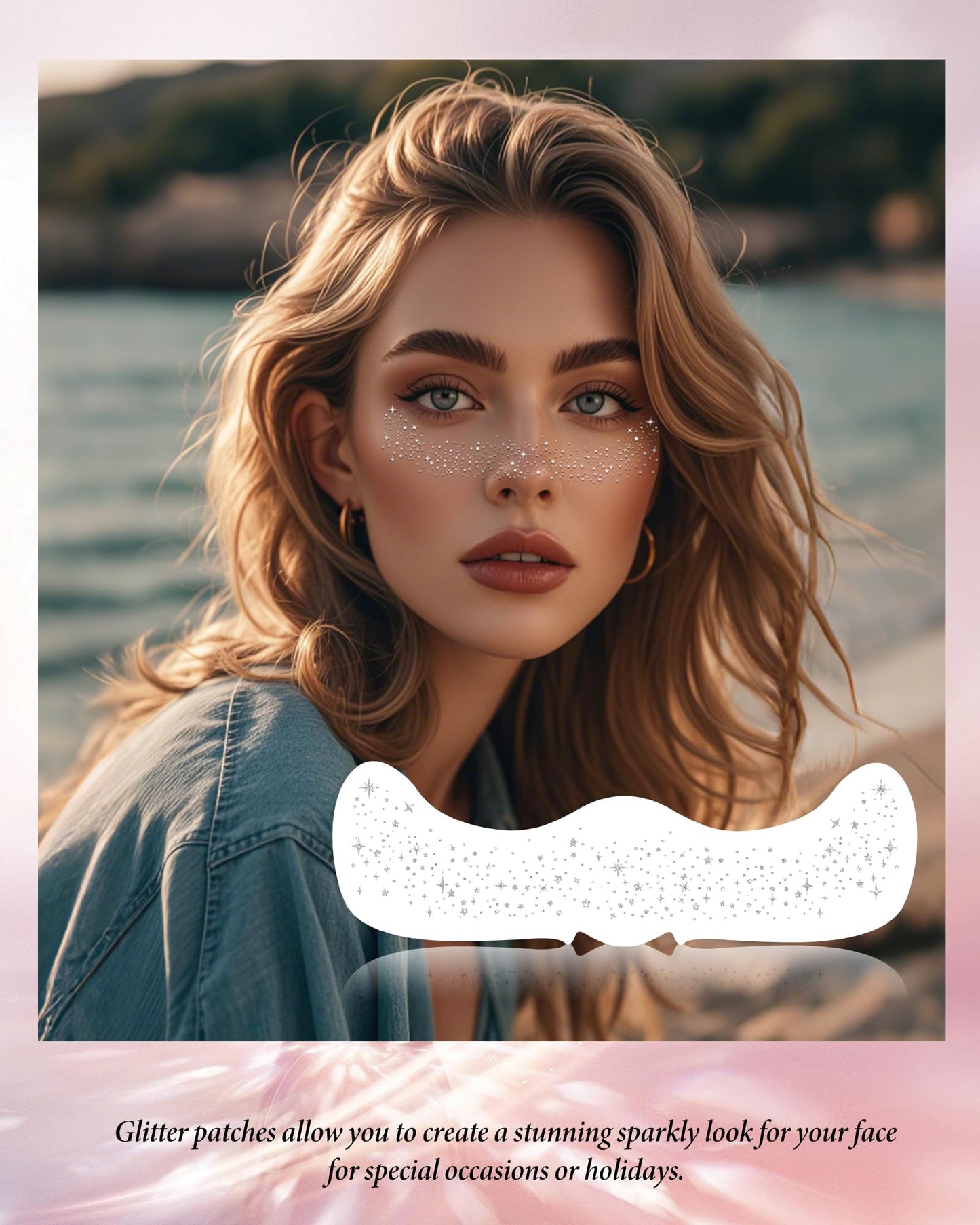 Glitter Freckles, Gold Freckles Temporary Face Tattoos, Body Face Glitter for Women Girls, Country Concerts Singer Festival Rave Accessories (Gold - 10 pcs)