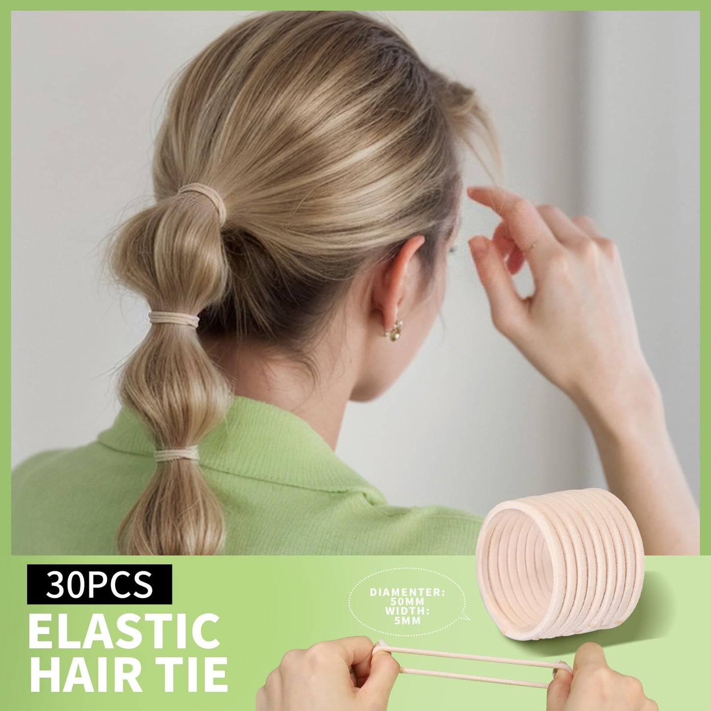 Teenitor Hair Accessories Kit for Woman & Girls: 500pcs Elastic Hair Bands; 30pcs Ponytail Holders, Black Seamless Thick Hair Bands; 40pcs Bobby Pins, Clear & More